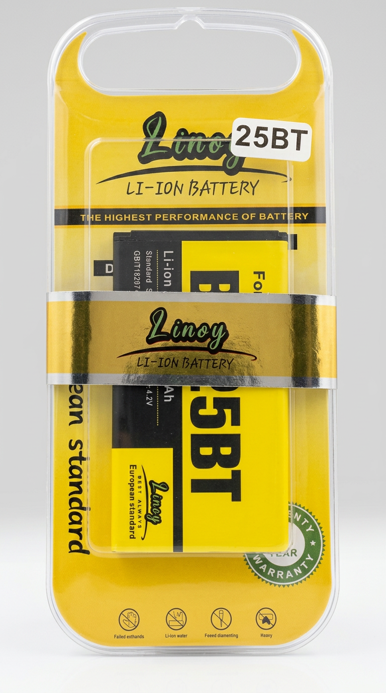 LINOY Gold Series battery pack in sealed blister packaging