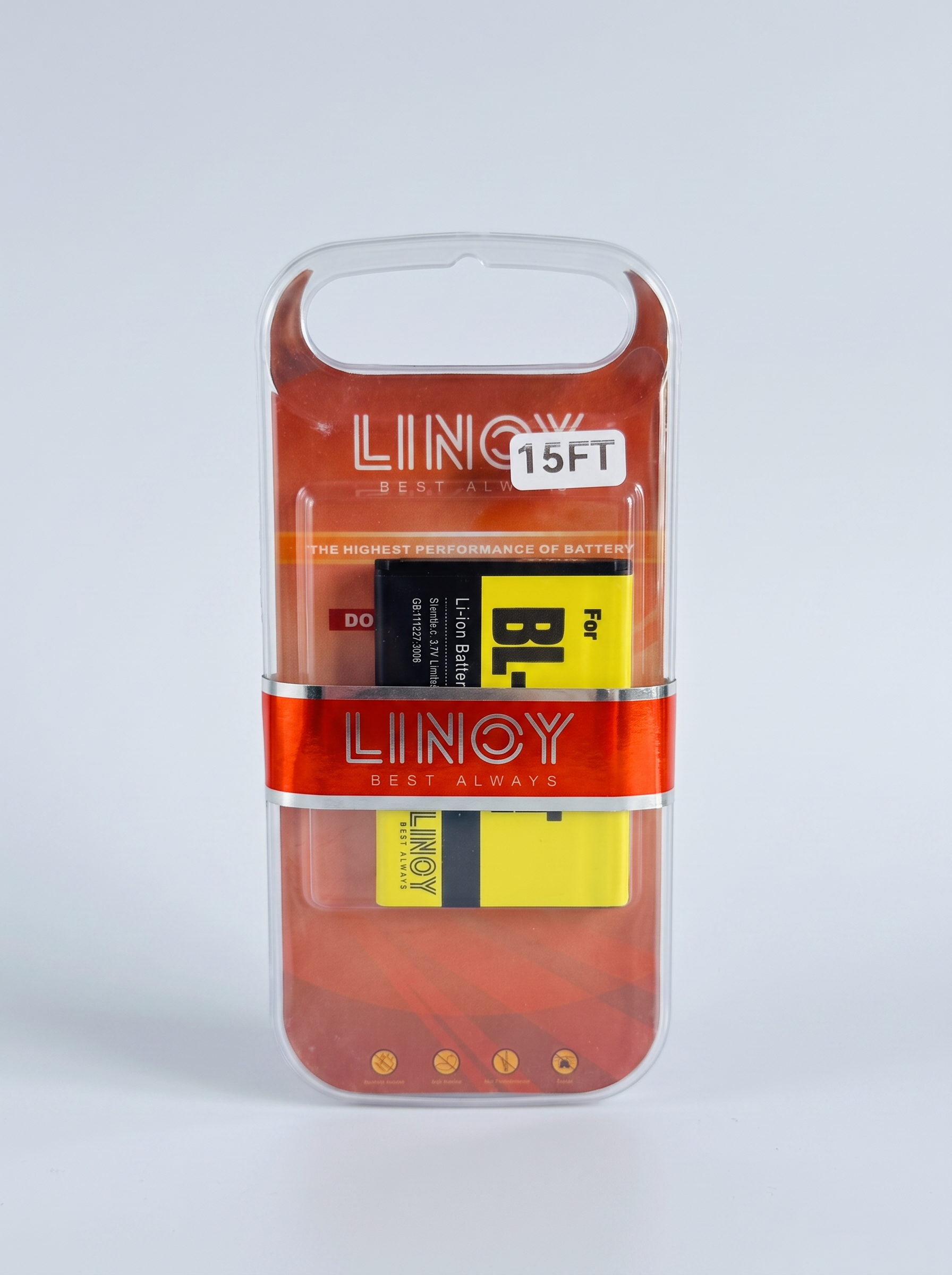Polished LINOY BL-15FT battery pack on a neutral studio background