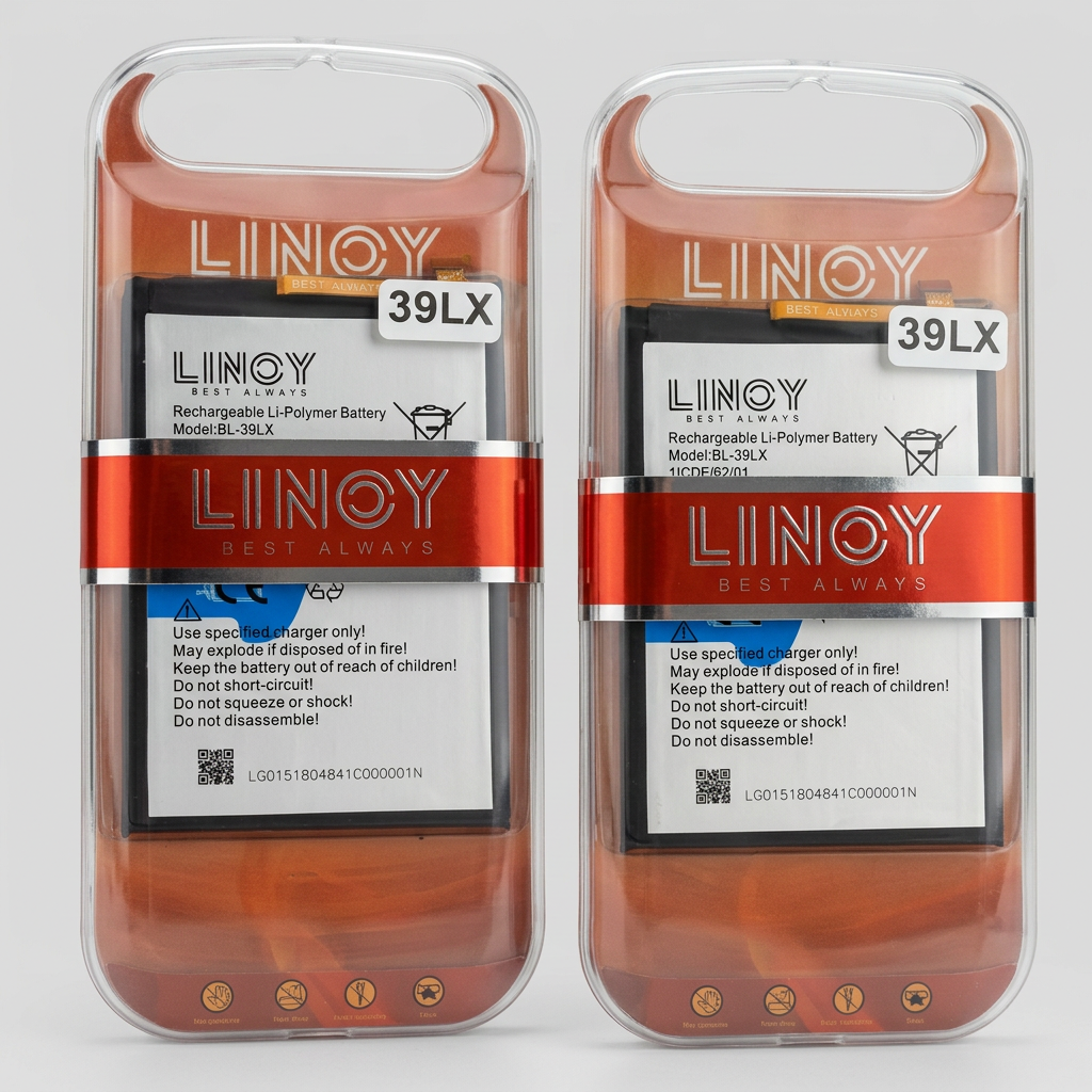 Two LINOY BL-39LX battery packs shown front on