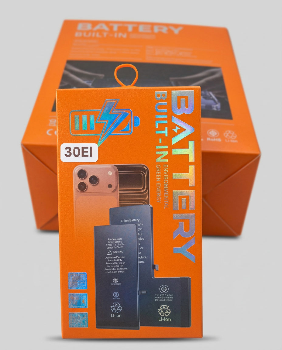LINOY BATTERY BUILT-IN retail boxes in orange packaging
